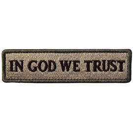 EmbTao In GOD We Trust Embroidered Tactical Morale Fastener Hook&Loop Patch - Darkgoldenrod