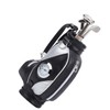 Mini Desktop Golf Bag Pen Clock Zinc Alloy PU Leather