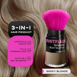 Rootflage Root Touch Up Powder - Smoky Blonde Hair Powder for Instant Temporary Coverage, Hairline Filler, Root Concealer