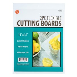 SE 2-Piece Flexible Cutting Board Set – 12" x 15" Durable PP Plastic, Roll-Up Design, Dishwasher Safe – FCB-2