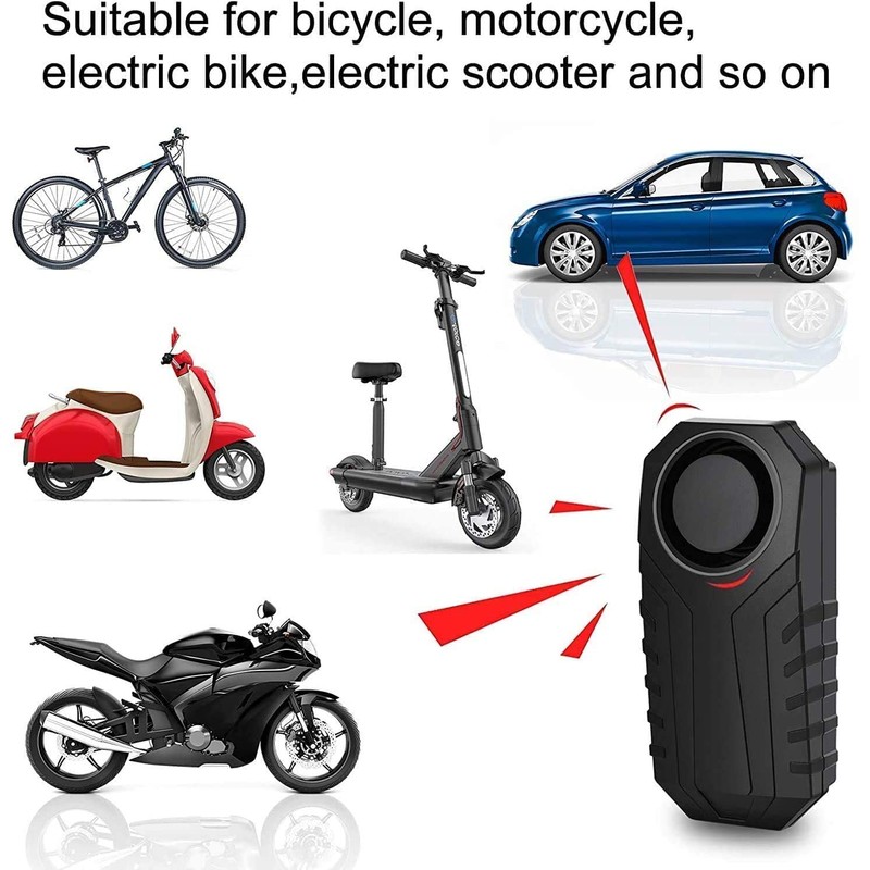 Bike Alarm with Remote 2 Pack, 113dB Wireless Anti-Theft Vibration
