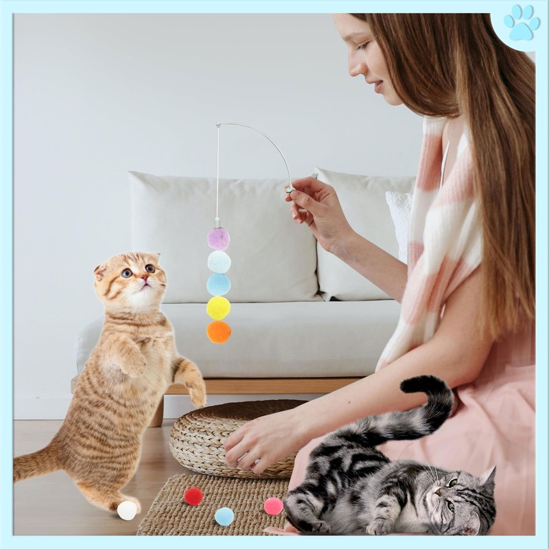 DODHEG 24 Pcs Colorful Pet Balls, Soft Plush Balls, Cat's