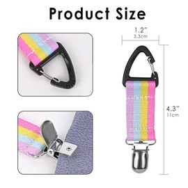 TOCCOOL 3 PCS Multi Sport Towel Holder, Hook Clip, Towel Hook for Tennis/Gym/Beach with Anti-Slip Nylon Strap, Apply to Backpack/Fence(Colorful)