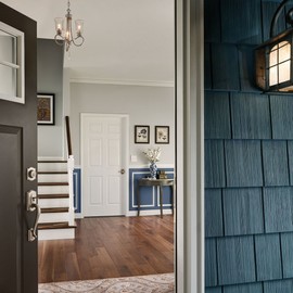 SCHLAGE Lock Company Camelot Single Cylinder Handleset and Right Hand Flair Lever, Antique Brass (F60 CAM 609 FLA RH)