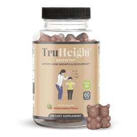 TruHeight Growth Gummies (Watermelon) Natural Growth & Development Supplement for Kids & Teens - Endorsed by Pediatricians - Vitamin D, K, Calcium & Ashwaganda, Bone Strength - Kids Vitamins, Ages 5+:_Single Bottle (1 Month Supply)