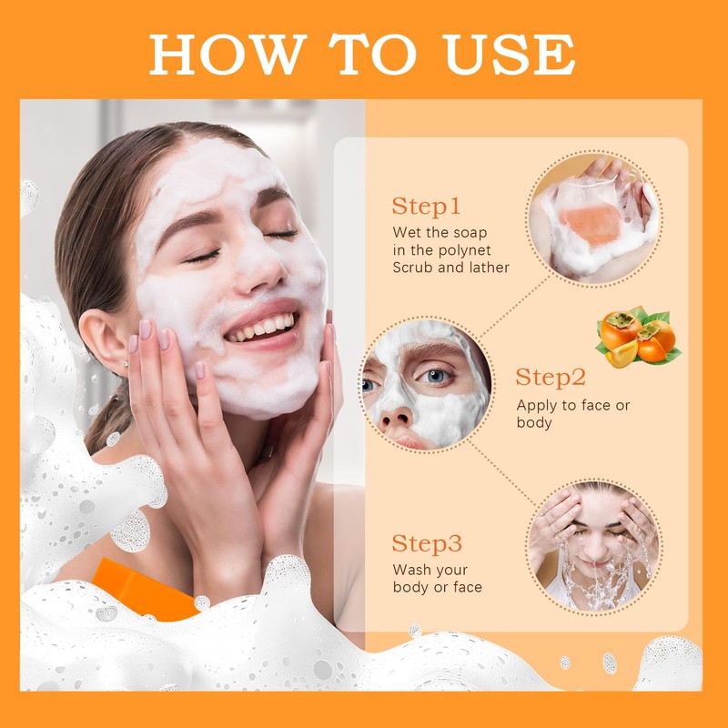 Persimmon Soap, Persimmon Core Soap Natural, for Cleansing and Skin