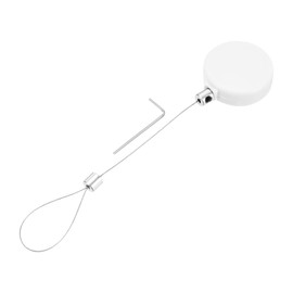 QUARKZMAN 1.8 ft Cable Lock with Retractable Cable and Latch, Remote Control Security Lock with Adjustable Cable Holder, Anti-Theft Protection for Laptop, TV, 200 g, White