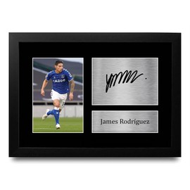 HWC Trading A4 FR James Rodriguez Everton Gifts Printed Signed Autograph Picture for Fans and Supporters - A4 Framed