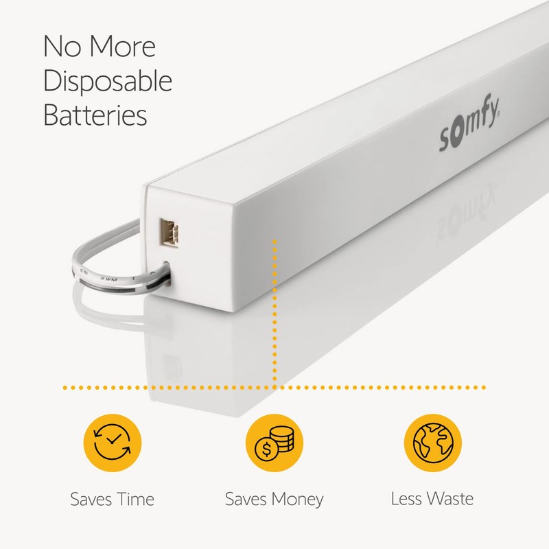 somfy Rechargeable Battery Pack 2-Pack for Wirefree RTS Motorized Shades,