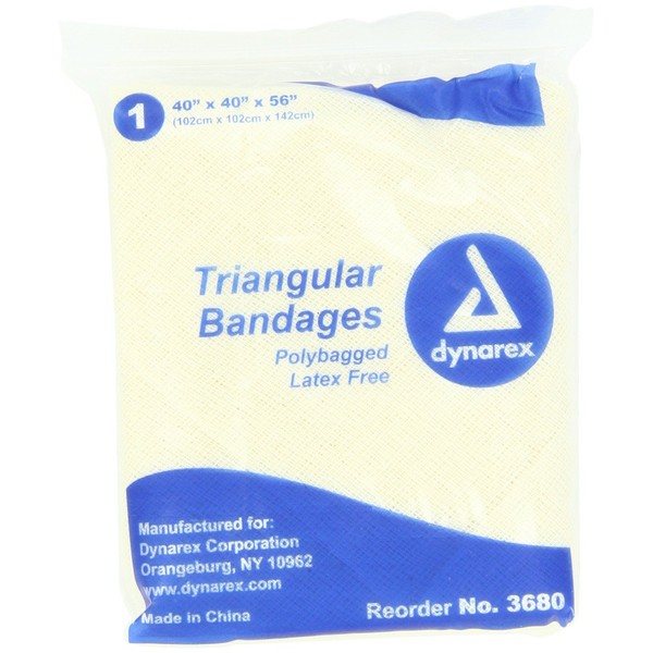 Dynarex 12 Triangular Bandage 40x40x56, 12 Count