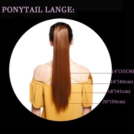 Sego Ponytail Extension Clip, 100% Real Remy Hair, 18 inches, 45 cm