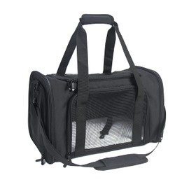 NextFri Soft Sided Carrier for Small Medium Cats Dogs,Removable Pad Collapsible Travel Pet Carrier Large Black