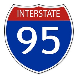 Interstate 95 Road Sign Wall Decal Vinyl Home Decoration - 24" high x 24" Wide