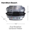Hamilton Beach Dual Breakfast Sandwich Maker with Timer, Ready in