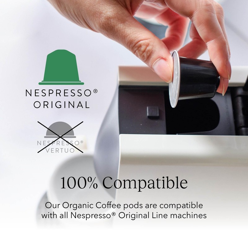 Cru Kafe Decaf USDA Organic Espresso Coffee Capsules (50 Pods)