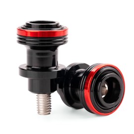 CCYYMOWOK Pack of 2 M8 Nottolini Motorcycle Stand Accessories, Universal Swing Caps for Motorcycle Stand 8mm Coil Mounts for Motorcycle Handlebar Holder Rear Thread CNC Aluminium (Red)