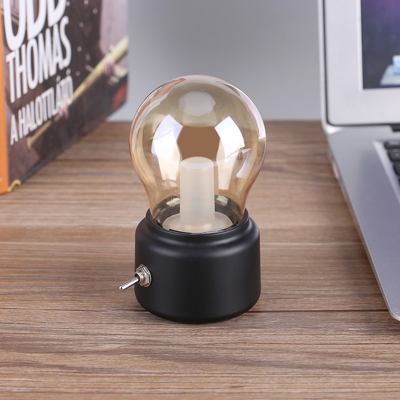 Creative Retro LED Night Light USB Rechargeable Night Light Black
