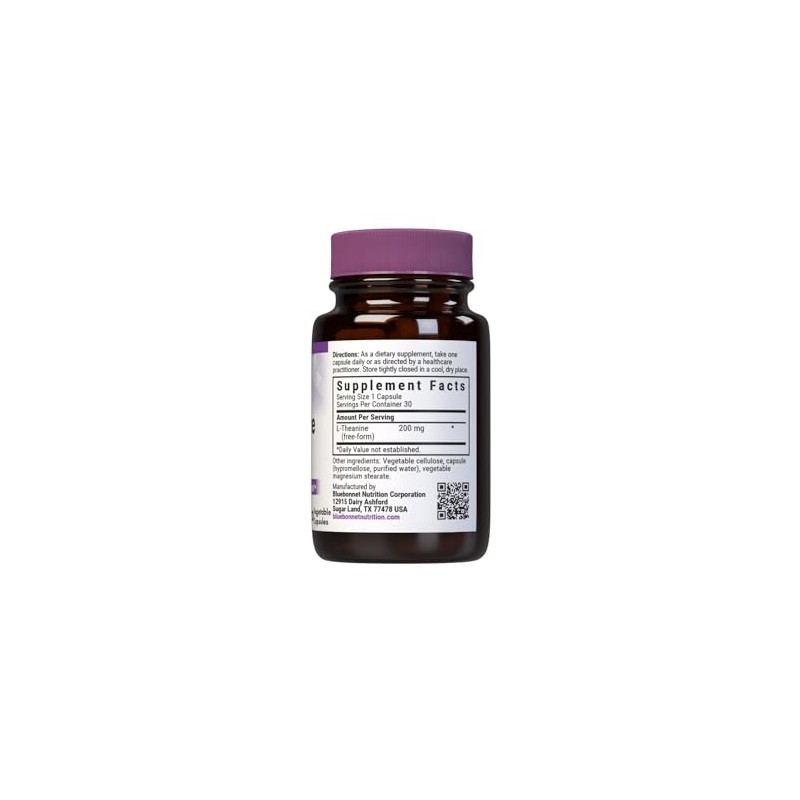 Bluebonnet Nutrition L-Theanine 200 mg, 30 Count