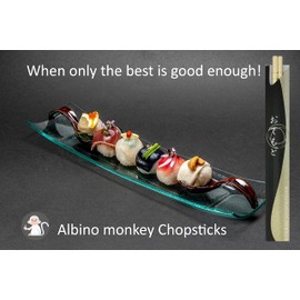 Albino Monkey 200 Round Separated Disposable Chopsticks | Best for Sushi | Bamboo Wooden Chinese Chop sticks - Bamboo Chopstick Bulk - Disposable Utensils Premium Quality - (100 Pairs)