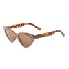 Frontal Rhinestone Triangular Cat Eye Sunglasses (Brown Demi)