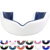 Oral Mart White/Navy Blue Kids Mouthguard for Sports - Youth