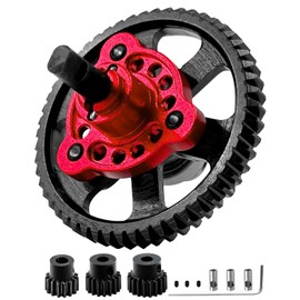 Rcarmumb 54T Spur Gear Upgrades Part for Slash Stampede Rustler 4X4（VXL）, Hardened Steel Slipper Clutch Eliminator 54T Spur Gear with Pinions Gears Set(15T 17T 19T) RC Upgrades,#6878,Red