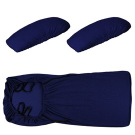 Tatuo 3 Pcs Computer Office Chair Cover Universal Rotating Chair Slipcovers Protector Removable Washable Office Chair Armrest Covers with Zipper for High Back Chair Seat Backrest (Navy Blue, Large)