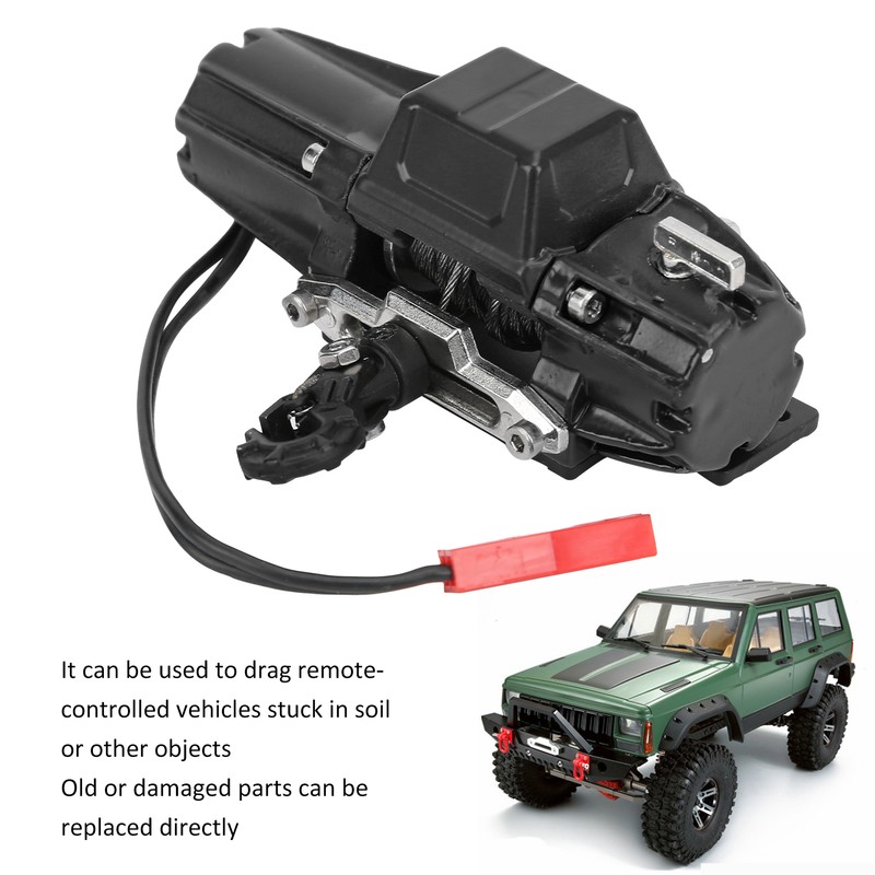 RC Car Single Motor Winch with Line for SCX10 90046/TRAXXAS