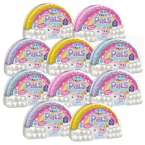 Educational Insights Playfoam Pals Unicorn Magic, Party Pack of 10, Surprise Collectible Charm & Heart-Studded Locket, Sensory, Shaping Fun, Ages 3+