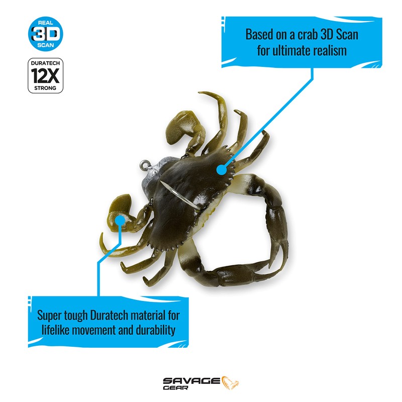 3D Crab 3" 1oz S NP-Natural Peeler Sinking