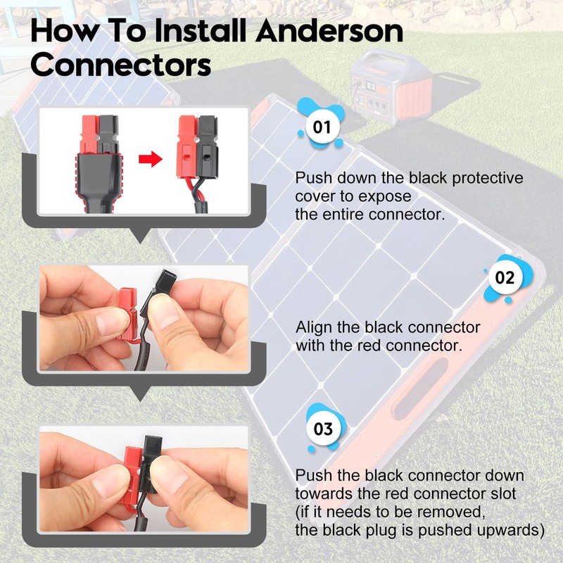 PAEKQ Anderson Y Splitter Cable Solar Panel Connector 1 to