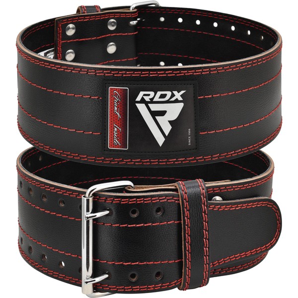 RDX Powerlifting Belt IPL USPA Approved 6 mm Thick 100% Leather 4 Inch Adjustable Lumbar Support Weightlifting Bodybuilding Strength Training Fitness Belt, Men and Women