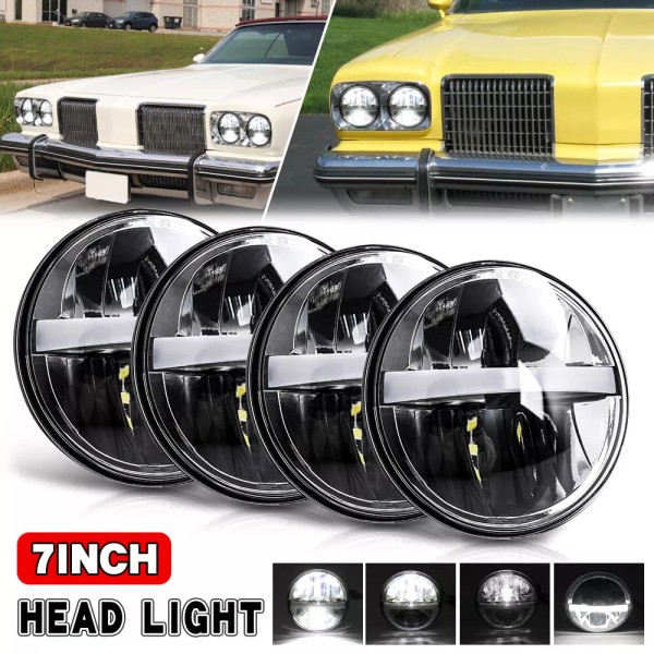 CLAuto 4PCS 5 3/4" 5.75inch LED Headlight HI/LO DRL for
