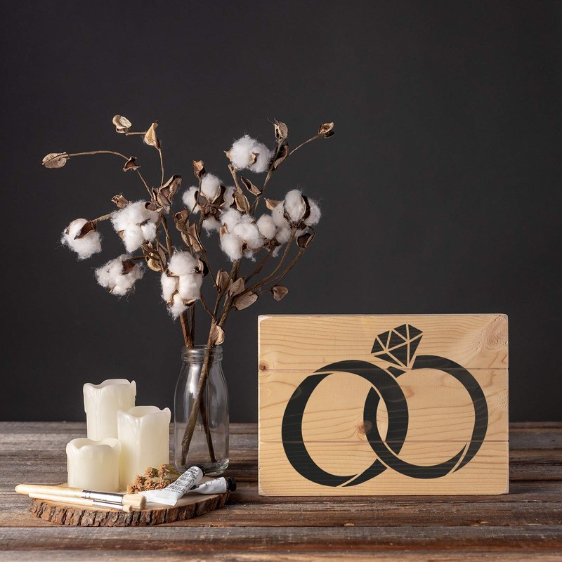 Wedding Rings Stencil Template for Walls and Crafts - Reusable