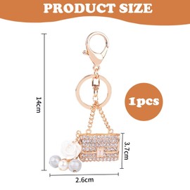 1-Piece Crossbody Bag Styling Keychain, Creative Key Ring, Keychain with Diamond Praised, Metal Key Chains, Women's Key Chains, Mixed colour, Unit size, Modern