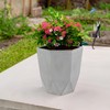 Sunnydaze Modern Faceted 14.75" Polyresin Geometric Planter - Flower Pot
