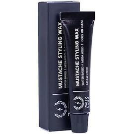ZEUS Mustache Styling Wax, Mega Hold Water Based Mustache Wax for Men (SINGLE)
