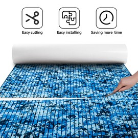 FOCEAN Boat Flooring EVA Foam Boat Decking Marine Flooring Camo Self-Adhesive Marine Mats for Boats Yacht Kayak RV 94.5"x15.7", Ocean Camo