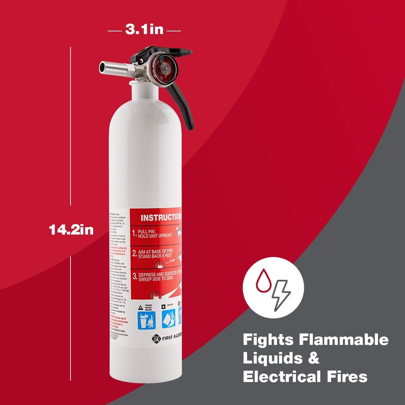 First Alert Fire Extinguisher | Marine Fire Extinguisher, White, FE1A10GR,