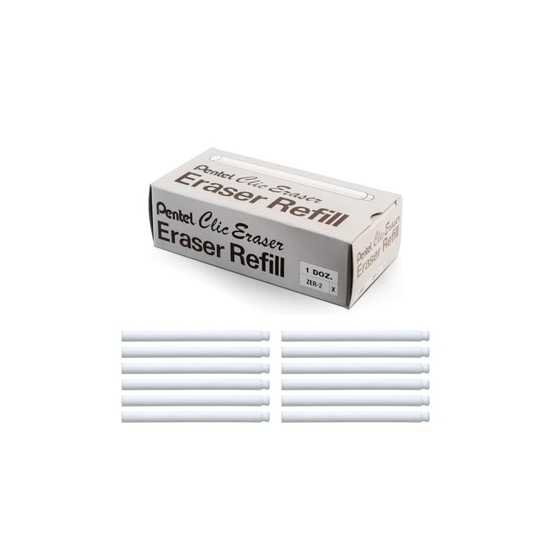 Pentel Repuesto para Goma Clic Eraser Caja con 12 piezas-ZER-2X