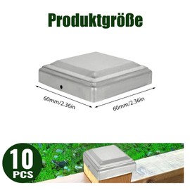 10 tappi per pali da 6 x 6 cm, tappi per pali di recinzione, tappi di copertura per pali in legno, tappi di protezione resistenti alle intemperie, tappi per pali (6 cm x 6 cm)