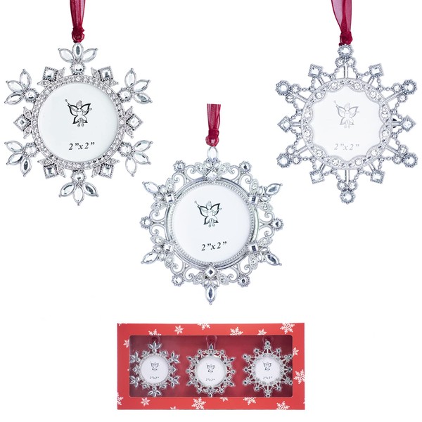 GUOER Christmas Tree Snowflake Picture Frame Ornaments Holiday Keepsake Gift