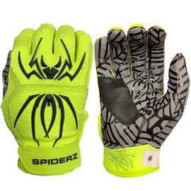 Spiderz 2021 Hybrid Series Boy's Baseball Batting Gloves (Pair) NEON Yellow | Black YLG