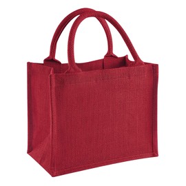 Westford Mill W412 Jute Mini Gift Bag - Red/Red