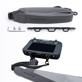 Taoke D JI RC Pro Accessories Adjustable Neck Strap PU Leather, Lanyard with CNC Aluminum Alloy Buckle for RC Pro Controller, Smart Controller and Mavic Mini 2/Mavic 3/Mavic Air 2S, Free Disassembly