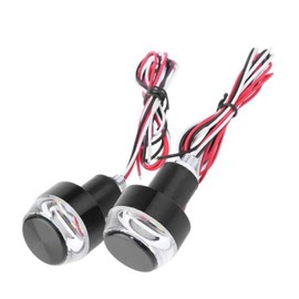 Marosam Motorcycle Bling Handle Grip Bar End Turn Signals Waterproof LED 2 Color Glowing 12V Set of 2 Orange & White