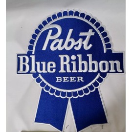 New- Large 9.5" Embroidered Iron-On Pabst Beer Back Patch