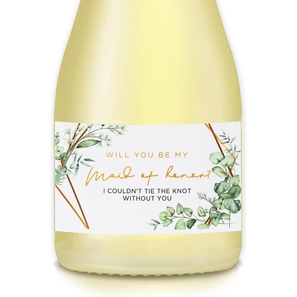 CDXHOME 10 Pack Bridal Party Mini Champagne Labels - 3.5"