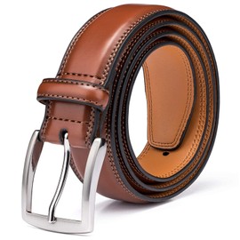 Men's Genuine Leather Dress Belt with Premium Quality - Classic & Fashion Design for Work Business and Casual (esBrown, 34)