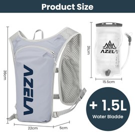 Flintronic Ultralight Hydration Pack, Breathable Running Vest with 1.5L Water Bladder, Adjustable Waterproof Running Backpacks with Reflective Strips